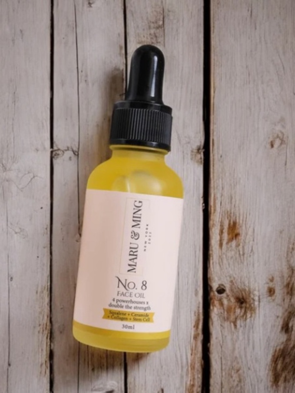 No. 8 Face Oil with Squalene, Ceramide, Collagen, Stem Cell Plus Moringa 1 oz.